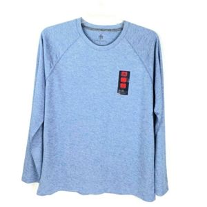 Rainforest Surf The Moon Ultra Marine Blue Long Sleeve Swim Shirt Mens Large NWT